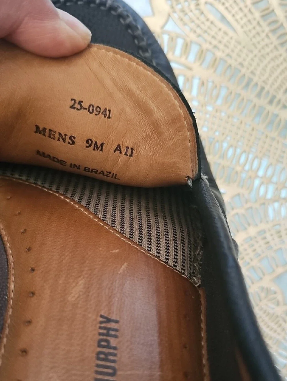 Johnston & Murphy Black Leather Moc Toe Slip-Ons